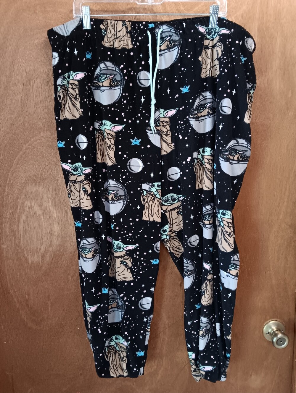 Star Wars Black The Child Jogger pajama Pants with Mint and Tan Accents Womans